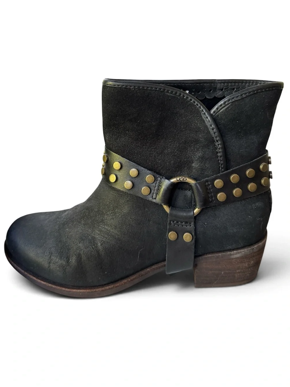 Ugg Australia Darling Harness Black Ankle Boots; Size 7
